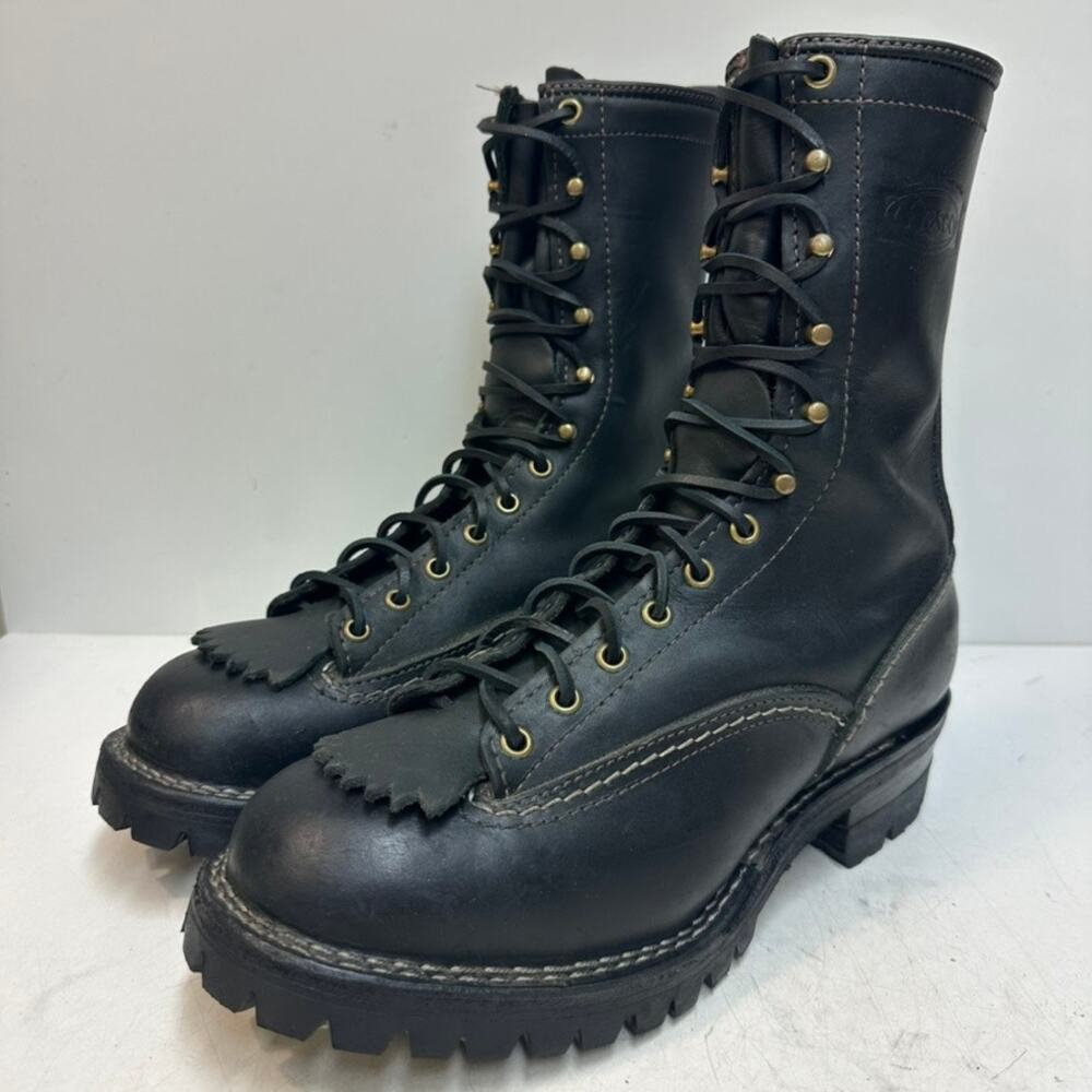 NEW HEELS Wesco JOBMASTER 110100 Lineman Logger Boots Made in USA 2007 8.5 D